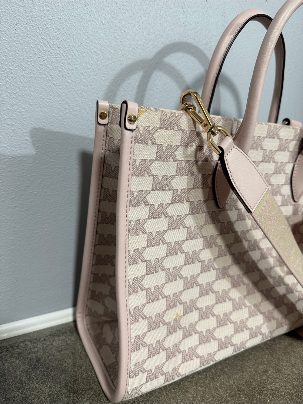 Michael Kors Mirella tote bag MK print Powder Blush Multi color - Picture 2 of 12